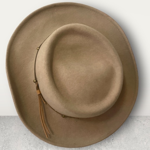 Lite Felt Jhats‎ Collection VTG Unisex Fedora Khaki Hat High End Luxury Hat EUC - Picture 12 of 14